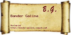 Bander Galina névjegykártya