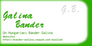 galina bander business card